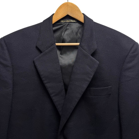 Barneys New York x Loro Piana Mens 42R Navy Blue Cashmere 2-Button Blazer Jacket